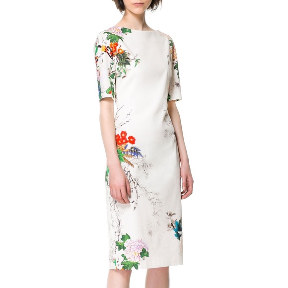 ZARA ORIENTAL PRINT DRESS M - Picture 6 of 7